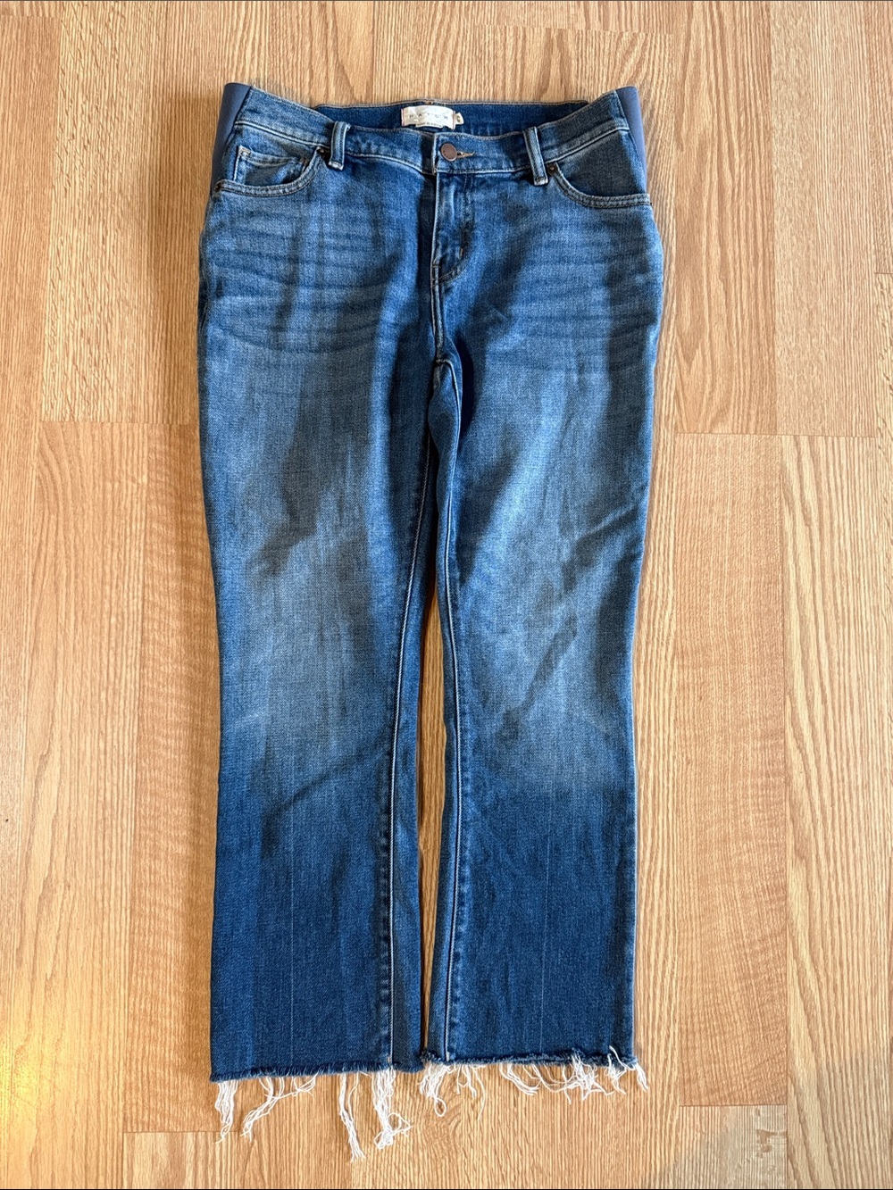 Hatch Strong Like A Mama Ankle Crop Jeans with Stretch Panel